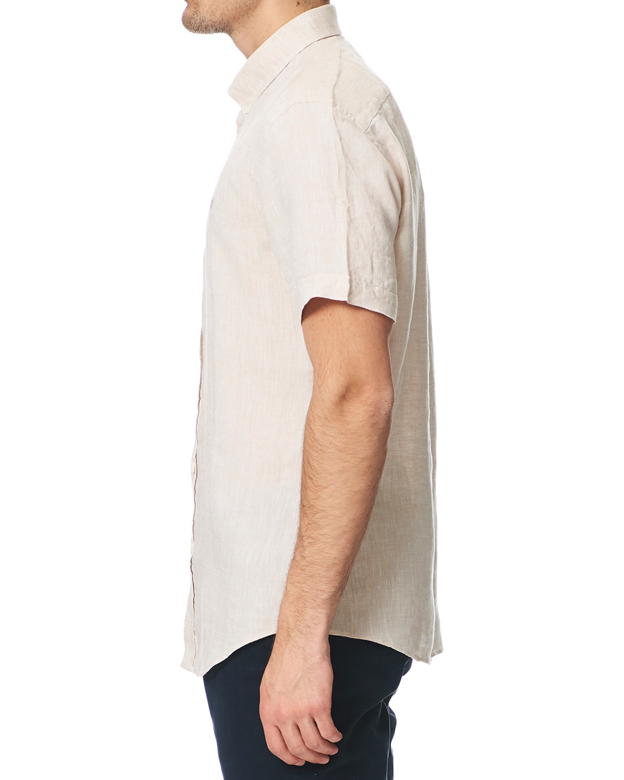 Homme | Chemises | Morris | Douglas Short Sleeve Linen Shirt Khaki