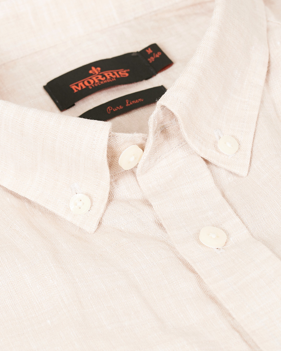 Homme | Chemises | Morris | Douglas Short Sleeve Linen Shirt Khaki
