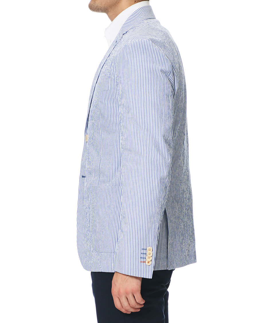 Homme | Blazers | Morris | Resort Striped Seersucker Balzer Blue/White