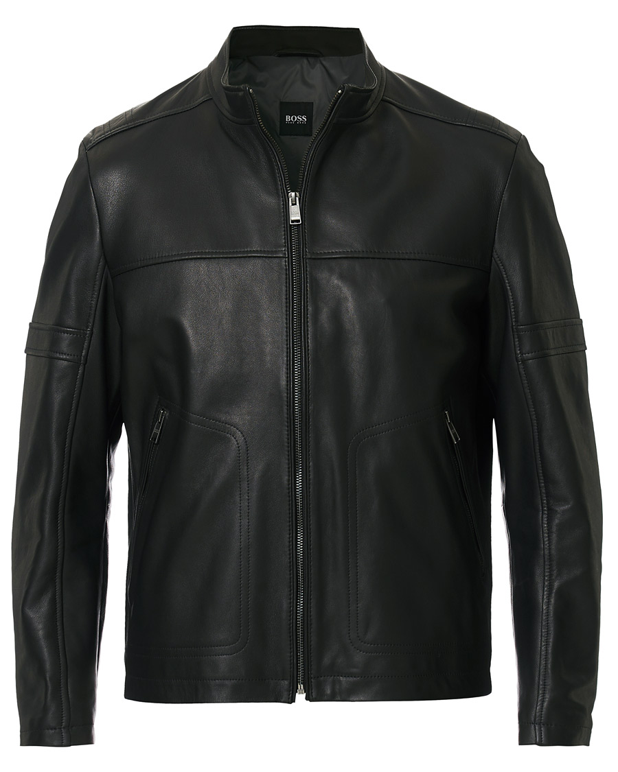 Homme | Manteaux Et Vestes | BOSS BLACK | BOSS Nidan Leather Jacket Black