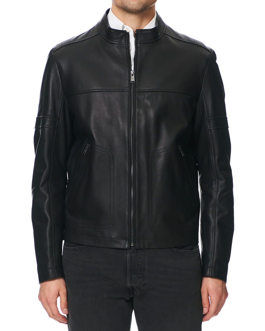Homme | Manteaux Et Vestes | BOSS BLACK | BOSS Nidan Leather Jacket Black