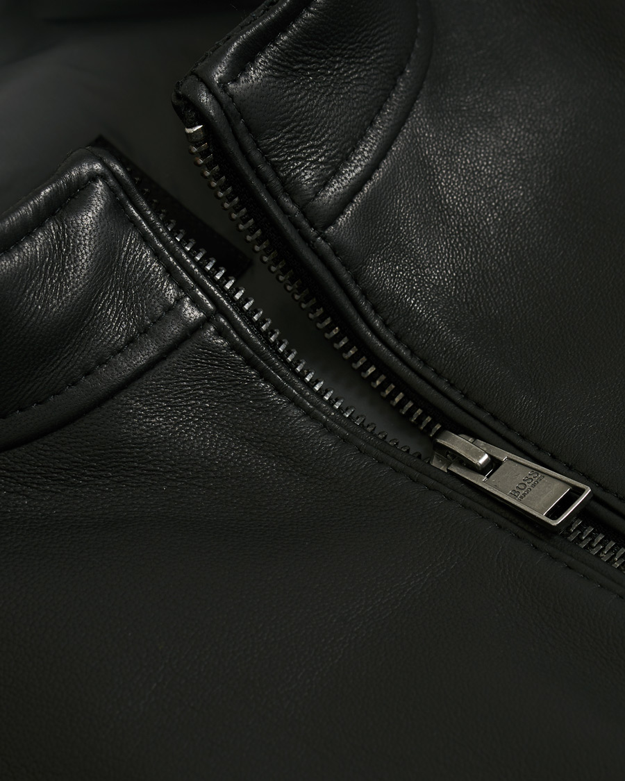 Homme | Manteaux Et Vestes | BOSS BLACK | BOSS Nidan Leather Jacket Black