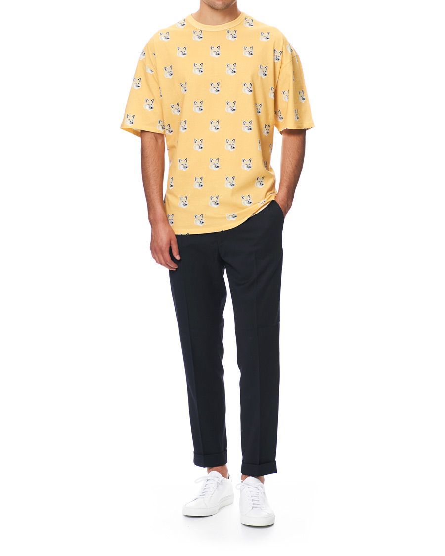 Homme | T-shirts | Maison Kitsuné | All Over Pastel Fox Head T-shirt Yellow