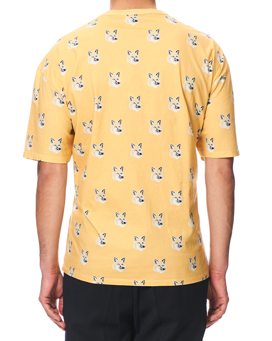 Homme | T-shirts | Maison Kitsuné | All Over Pastel Fox Head T-shirt Yellow