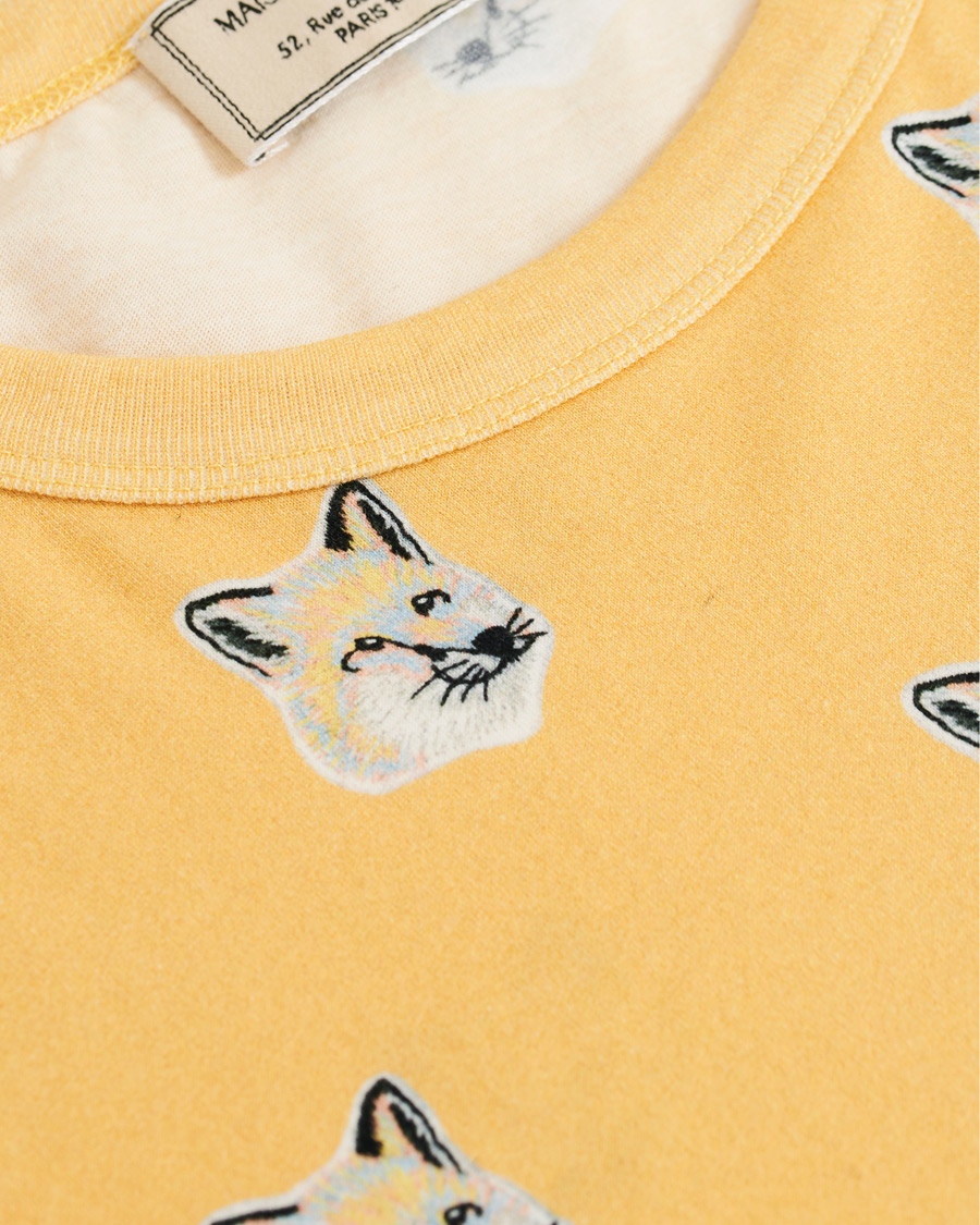Homme | T-shirts | Maison Kitsuné | All Over Pastel Fox Head T-shirt Yellow