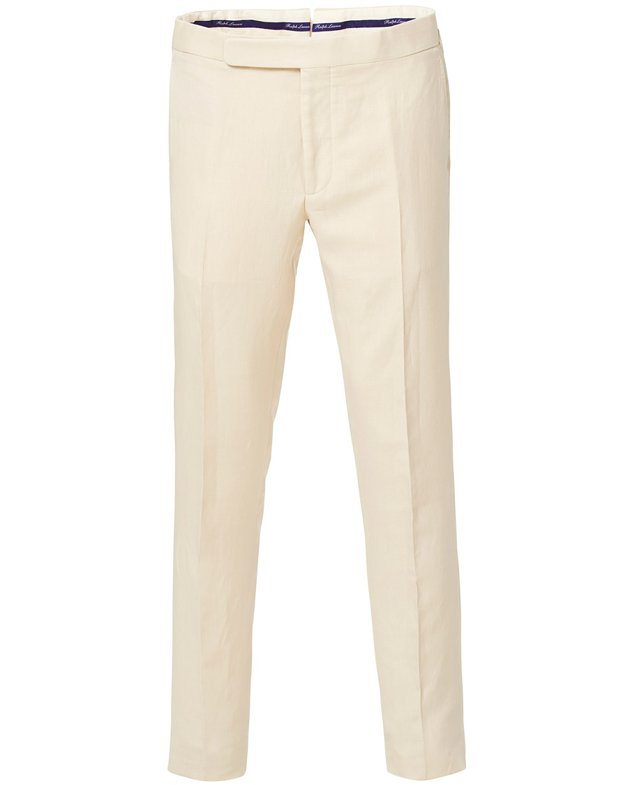 Homme | Pantalons | Ralph Lauren Purple Label | Side-Adjuster Linen/Silk Trousers Beige