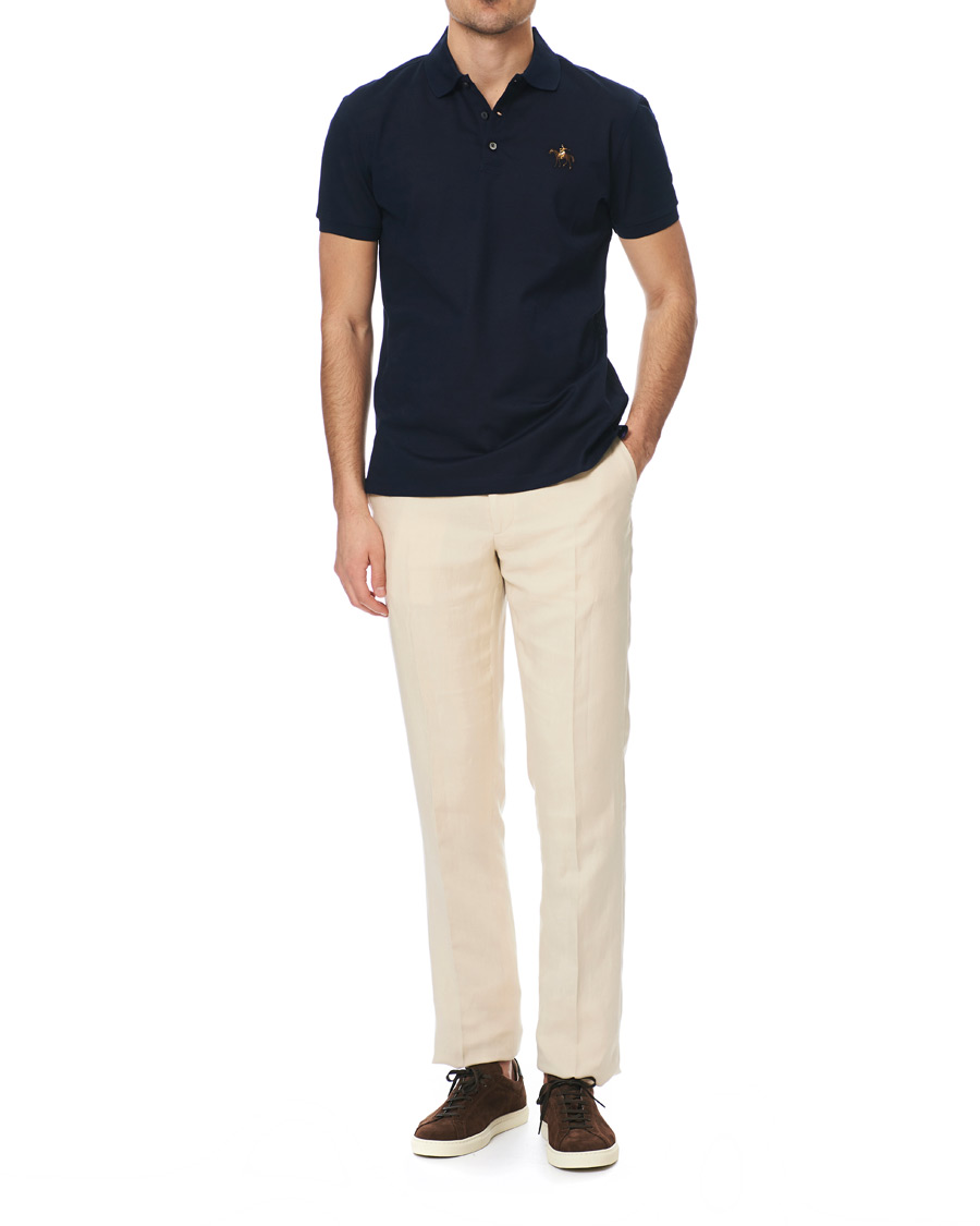 Homme | Pantalons | Ralph Lauren Purple Label | Side-Adjuster Linen/Silk Trousers Beige