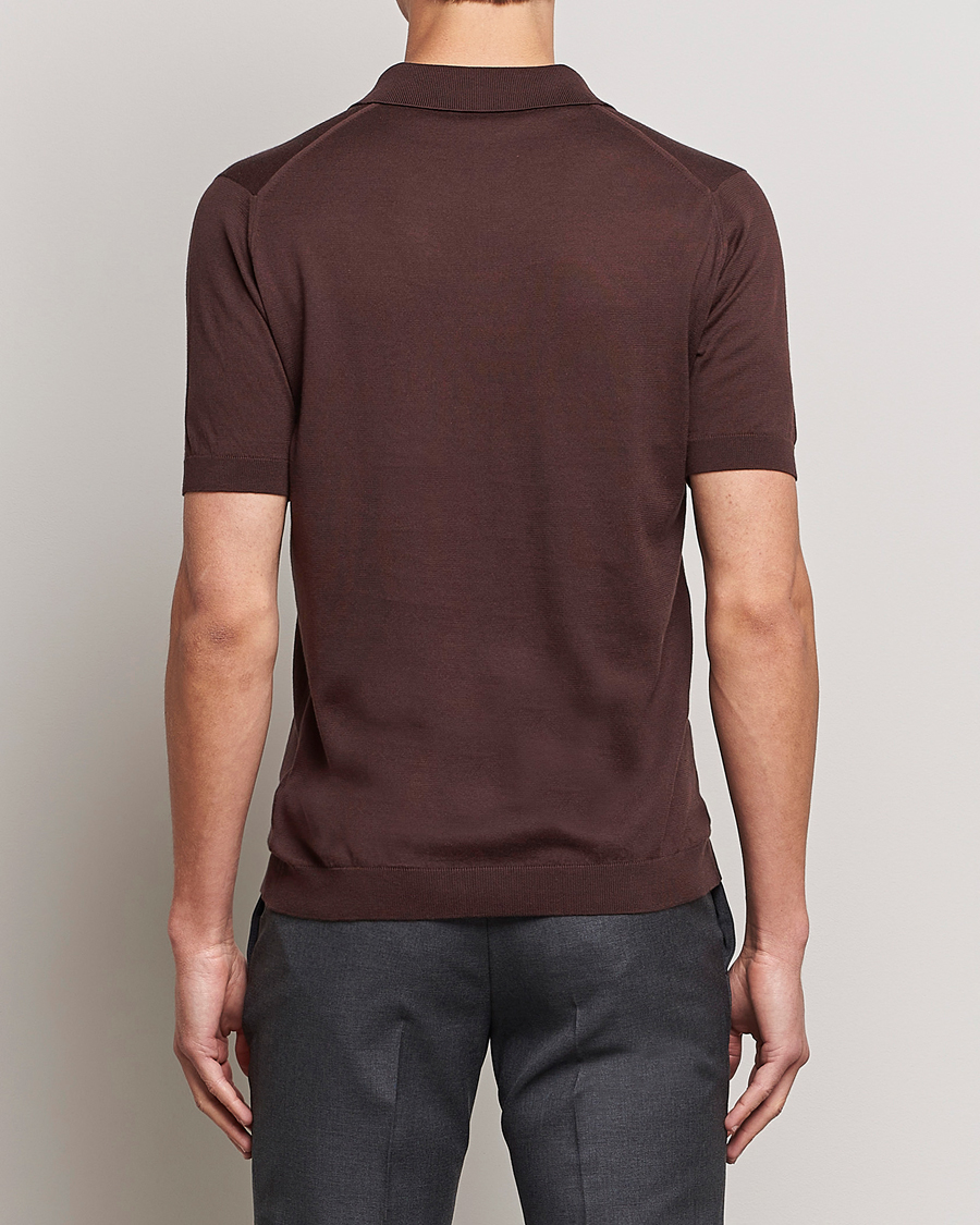 Homme | Polos | John Smedley | Adrian Slim Fit Sea Island Polo Coffee Bean