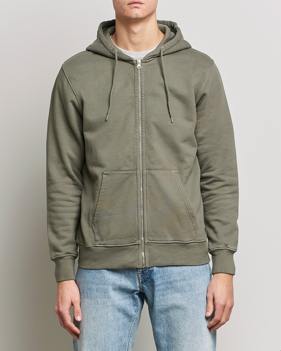 Homme |  | Colorful Standard | Classic Organic Full Zip Hood Dusty Olive