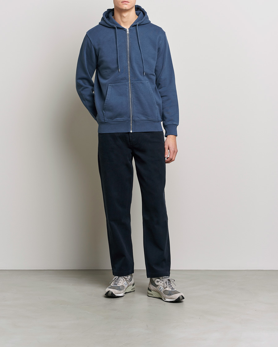 Homme | Pulls Et Tricots | Colorful Standard | Classic Organic Full Zip Hood Petrol Blue