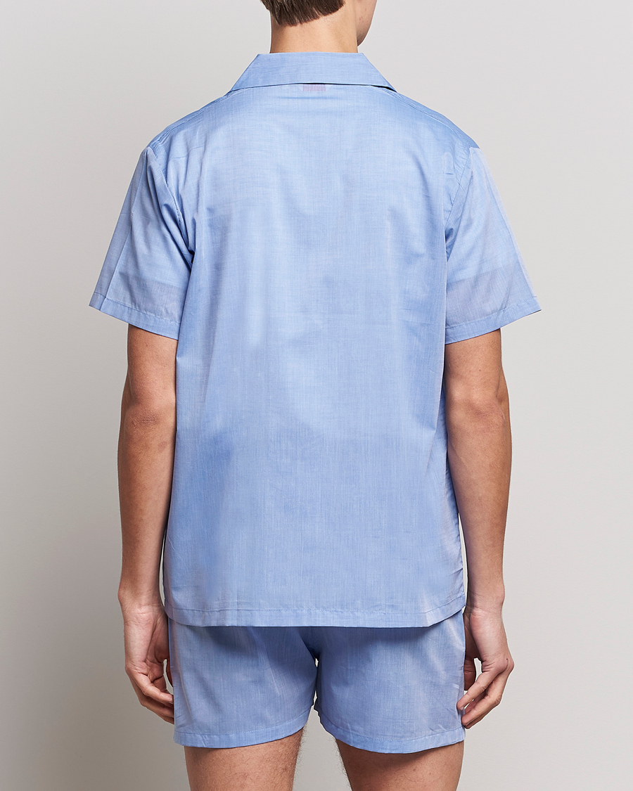 Homme | Peignoirs Et Pyjamas | Derek Rose | Shortie Cotton Pyjama Set Blue