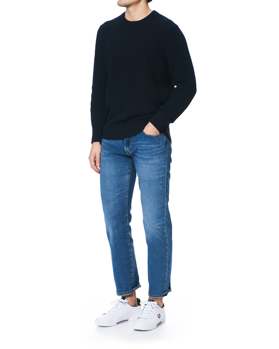 Homme | Fred Perry B722 Leather Sneaker White/Navy | Fred Perry | B722 Leather Sneaker White/Navy