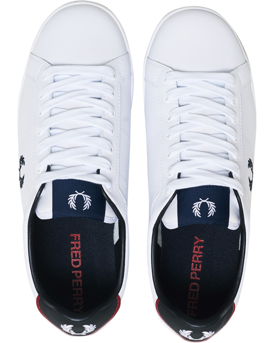 Homme | Fred Perry B722 Leather Sneaker White/Navy | Fred Perry | B722 Leather Sneaker White/Navy