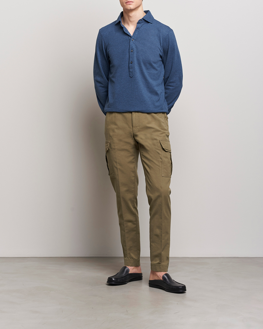 Homme | Chemises | Gran Sasso | Popover Shirt Blue