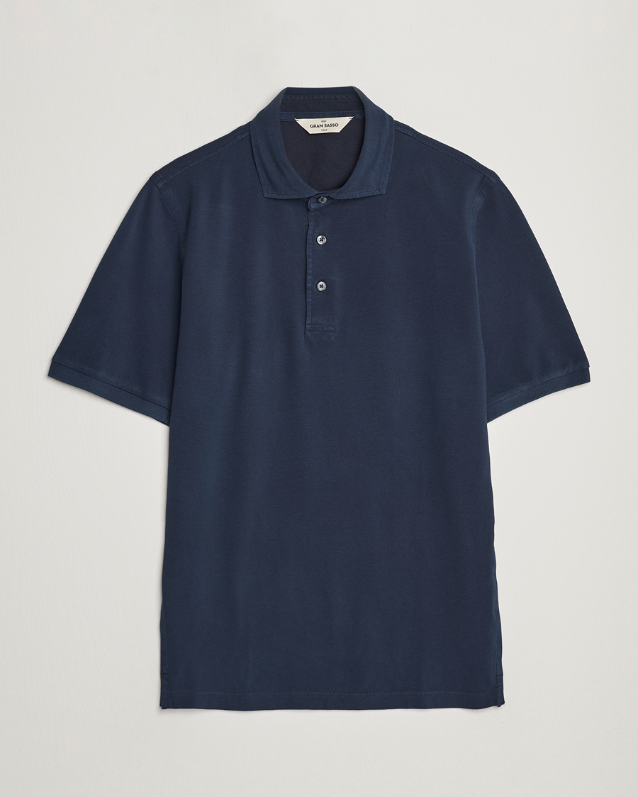 Homme | Polos | Gran Sasso | Washed Polo Navy