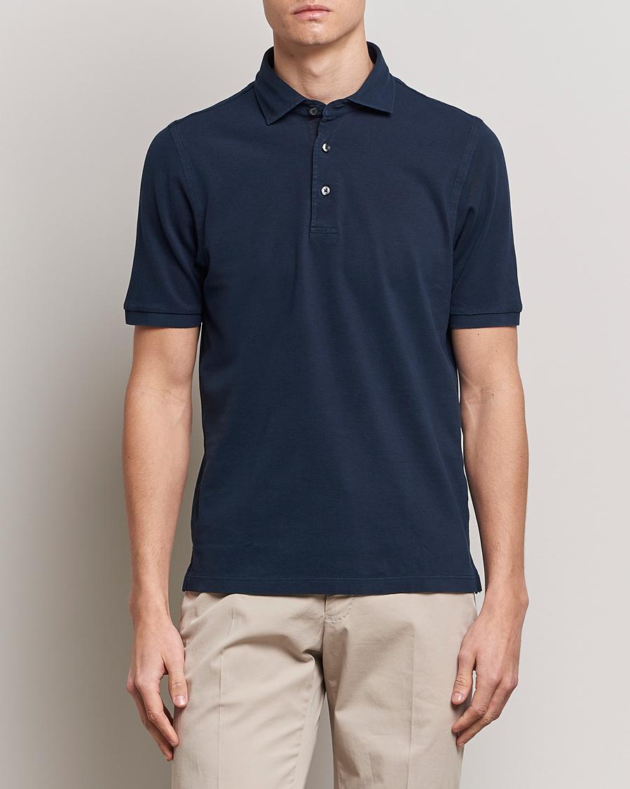 Homme | Polos | Gran Sasso | Washed Polo Navy
