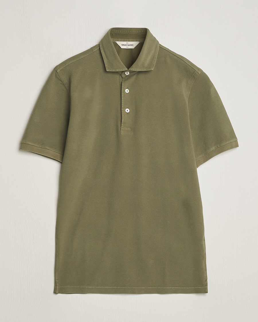 Homme | Polos | Gran Sasso | Washed Polo Medium Green