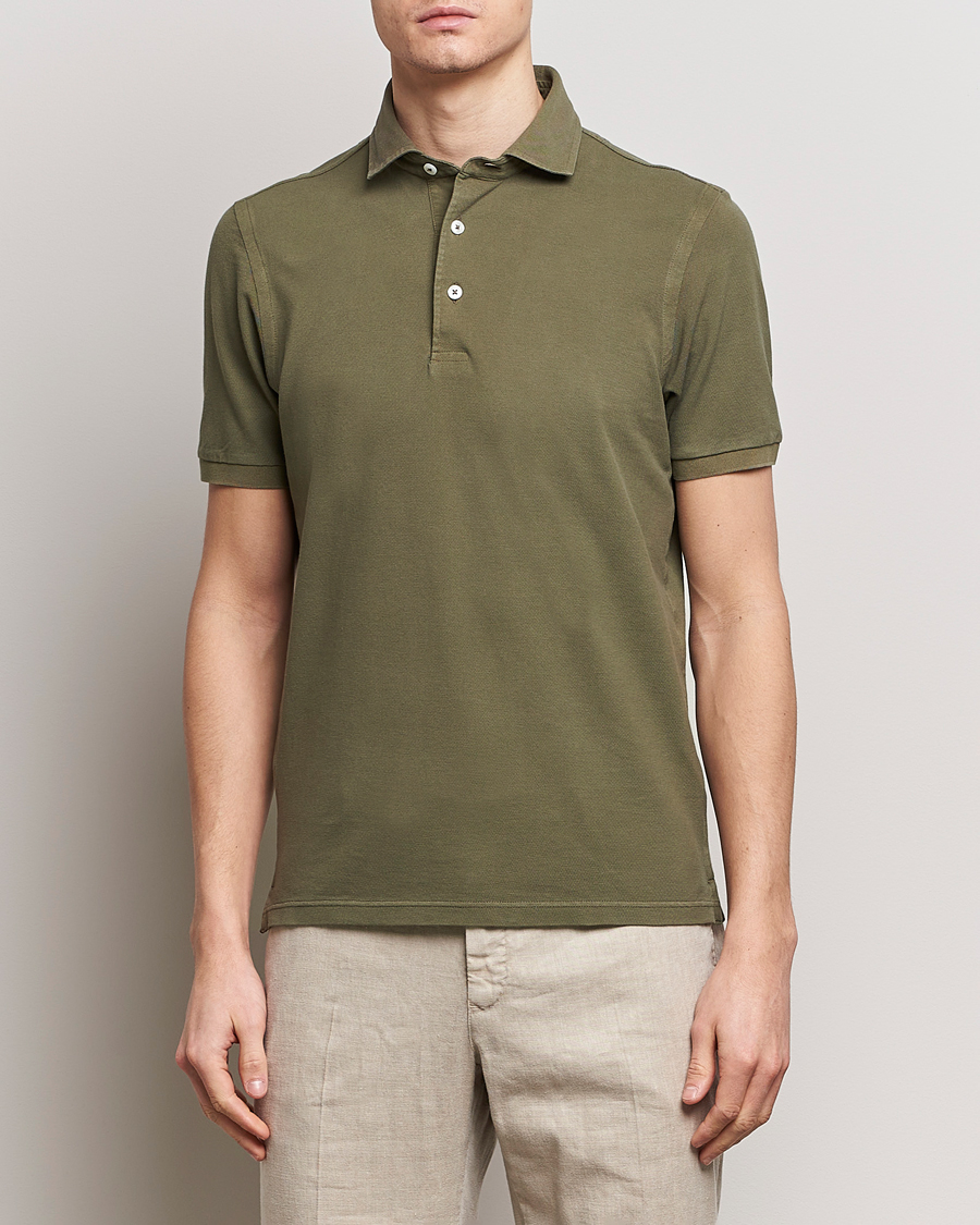 Homme | Italian Department | Gran Sasso | Washed Polo Medium Green