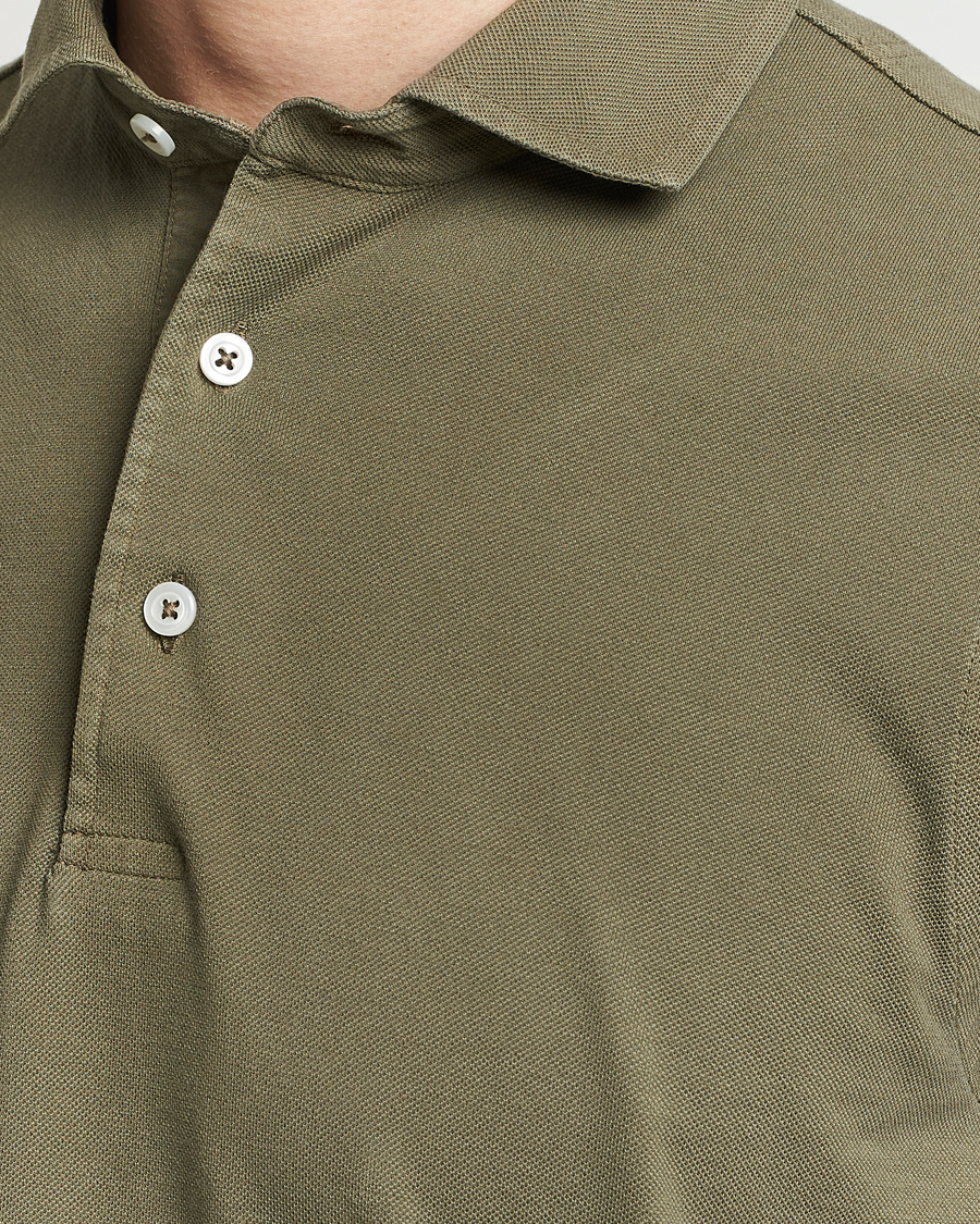 Homme | Polos | Gran Sasso | Washed Polo Medium Green