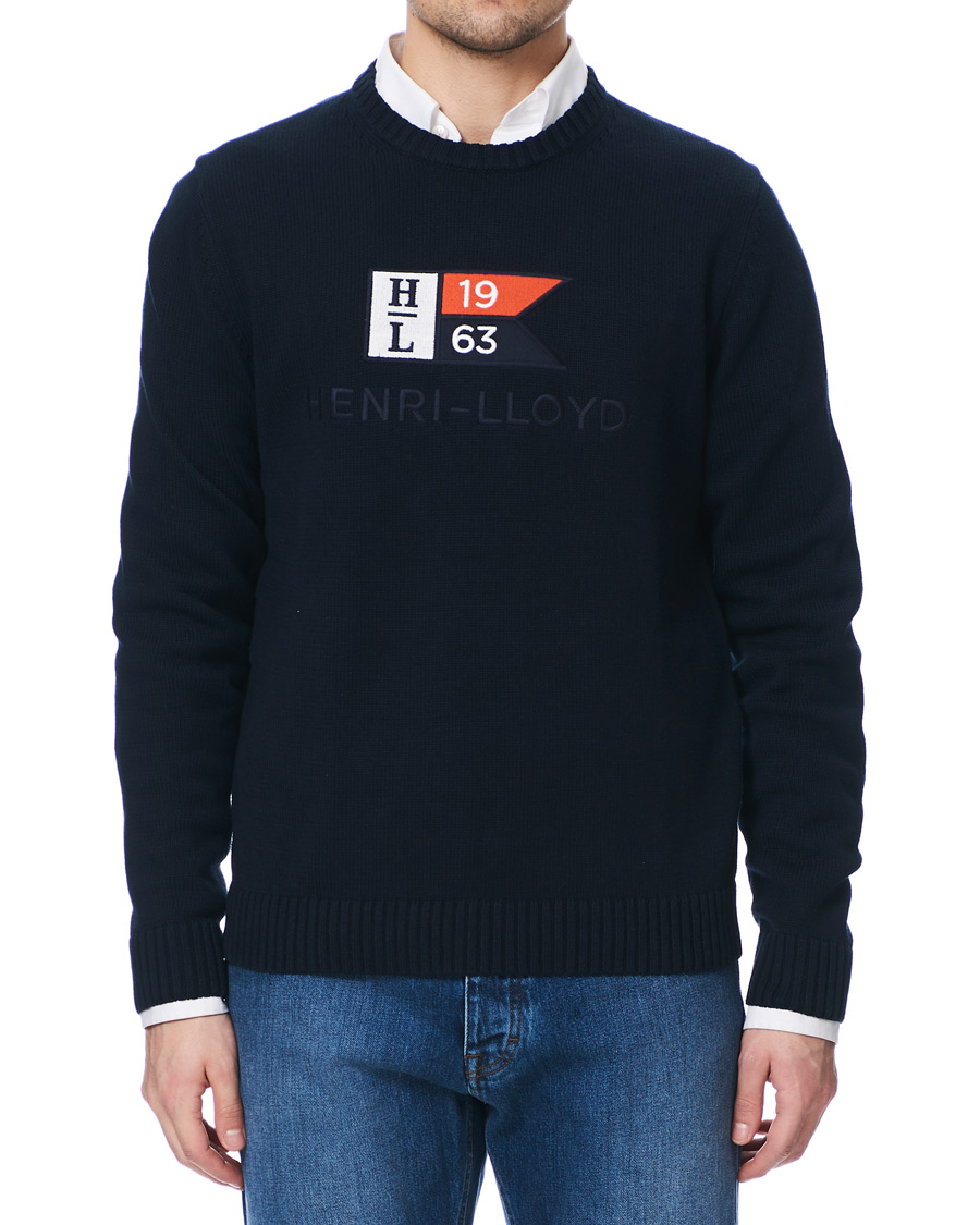 Homme | Pulls Et Tricots | Henri-Lloyd | Henri Lloyd Cross Flag Knitted Crew Neck Navy