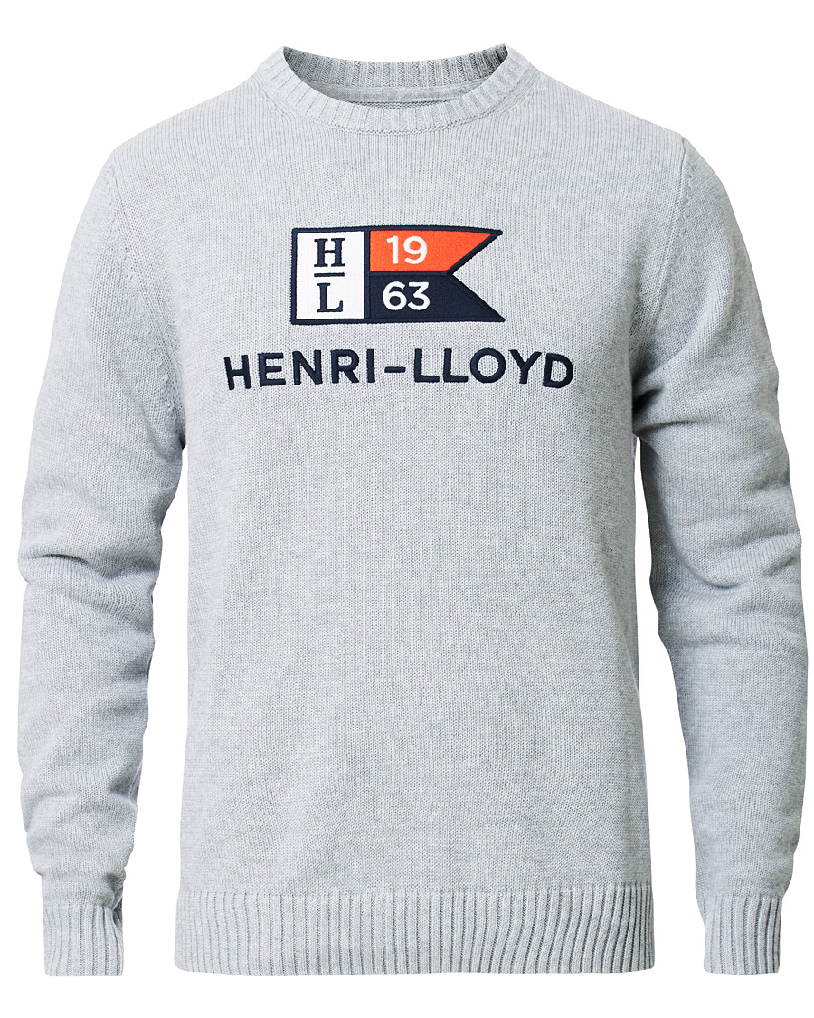 Homme | Pulls Et Tricots | Henri-Lloyd | Henri Lloyd Cross Flag Knitted Crew Neck Grey Melange
