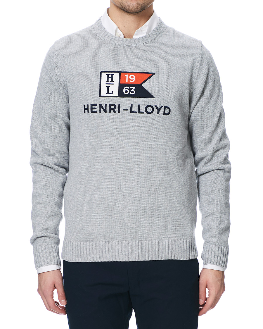 Homme | Pulls Et Tricots | Henri-Lloyd | Henri Lloyd Cross Flag Knitted Crew Neck Grey Melange