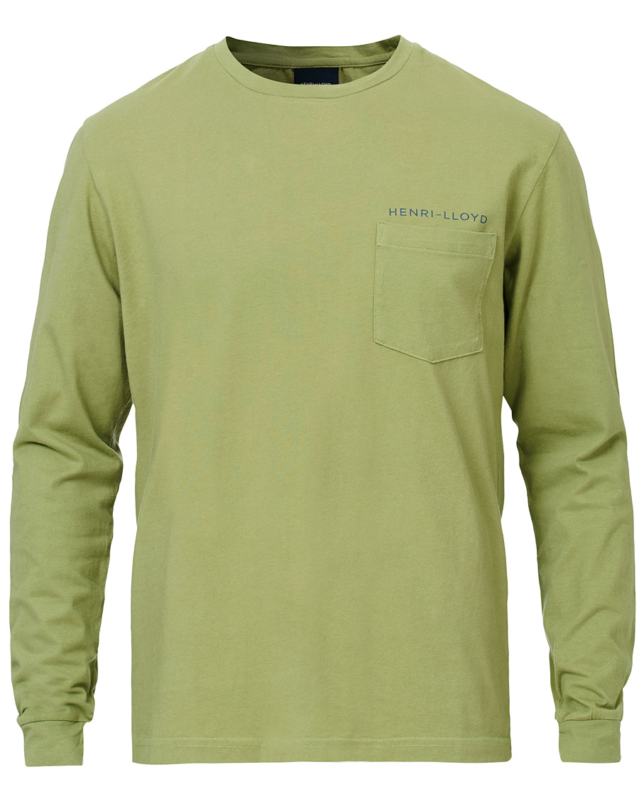 Homme | T-shirts | Henri-Lloyd | Henri Lloyd RWR Backprint Long Sleeve Crew Neck Tee Light Green