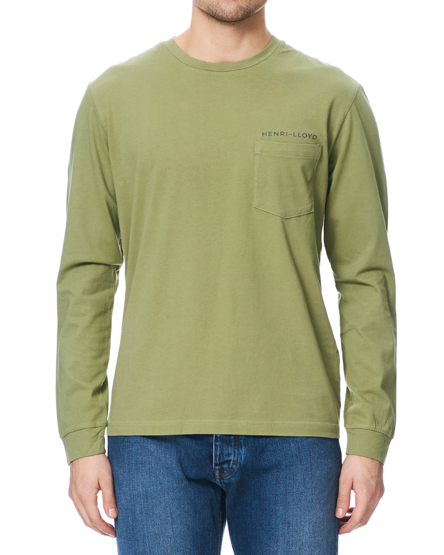 Homme | T-shirts | Henri-Lloyd | Henri Lloyd RWR Backprint Long Sleeve Crew Neck Tee Light Green