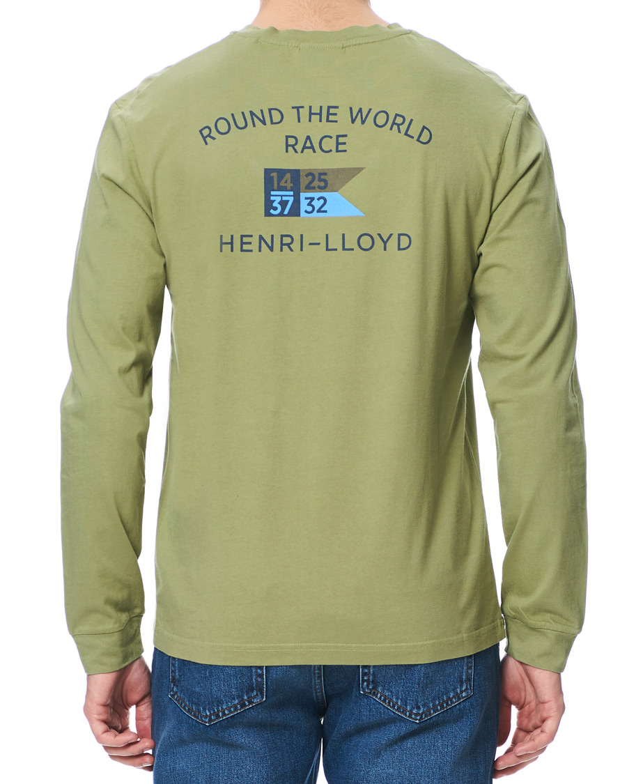 Homme | T-shirts | Henri-Lloyd | Henri Lloyd RWR Backprint Long Sleeve Crew Neck Tee Light Green