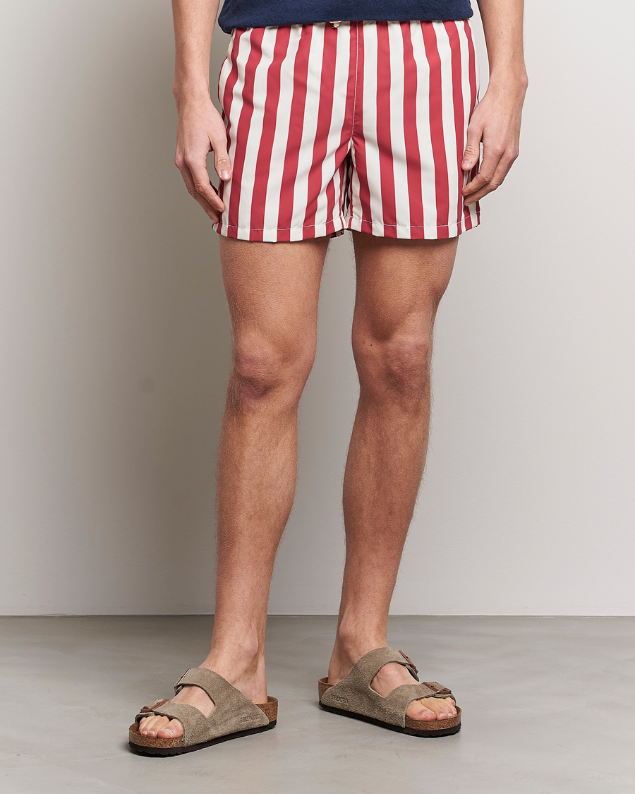 Homme | Maillot de bain avec cordon | Ripa Ripa | Paraggi Striped Swimshorts Red/White
