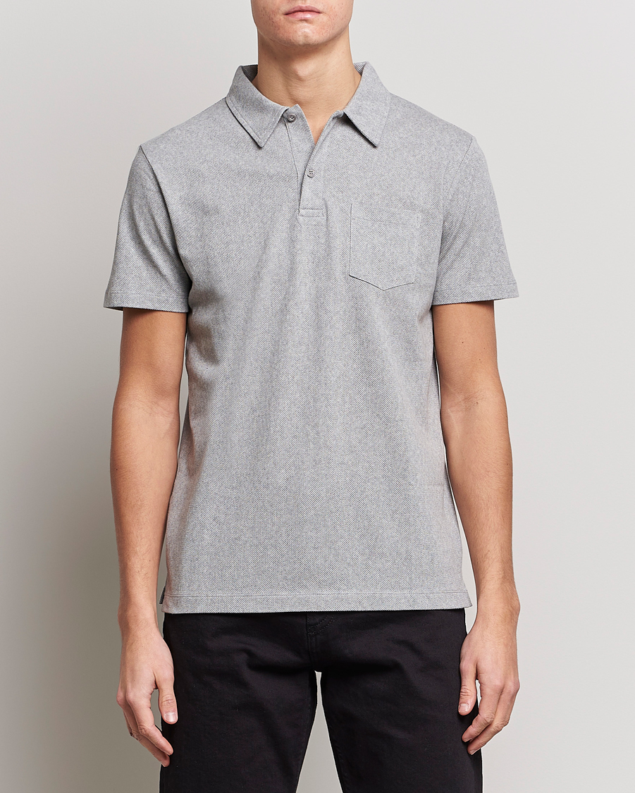 Homme |  | Sunspel | Riviera Polo Shirt Grey Melange