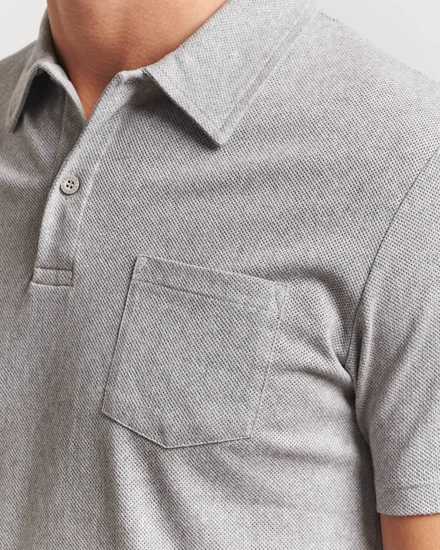 Homme | Polos | Sunspel | Riviera Polo Shirt Grey Melange