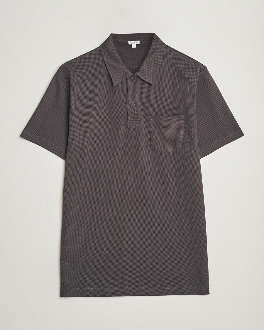 Homme | Polos | Sunspel | Riviera Polo Shirt Charcoal