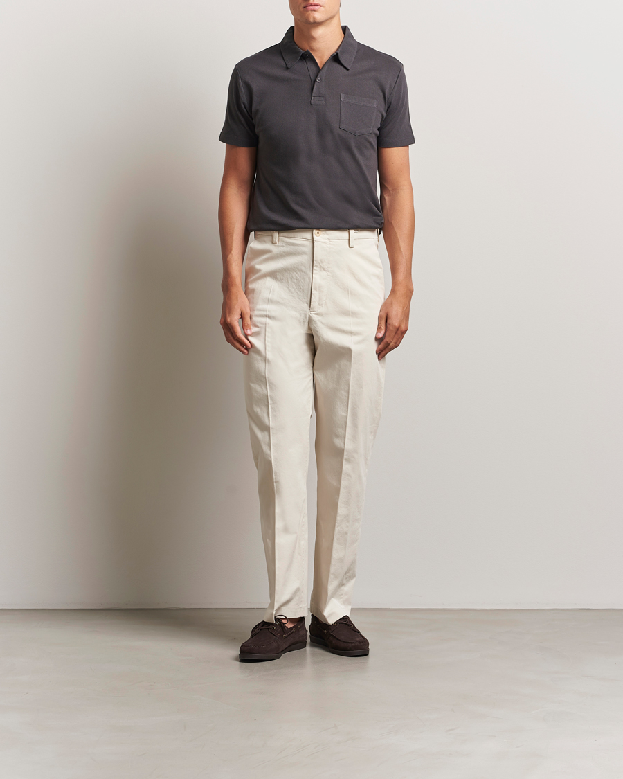 Homme | Polos | Sunspel | Riviera Polo Shirt Charcoal