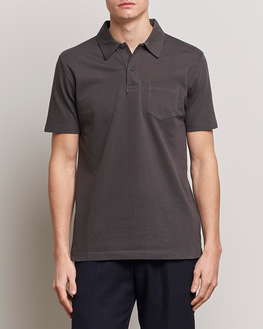 Homme |  | Sunspel | Riviera Polo Shirt Charcoal