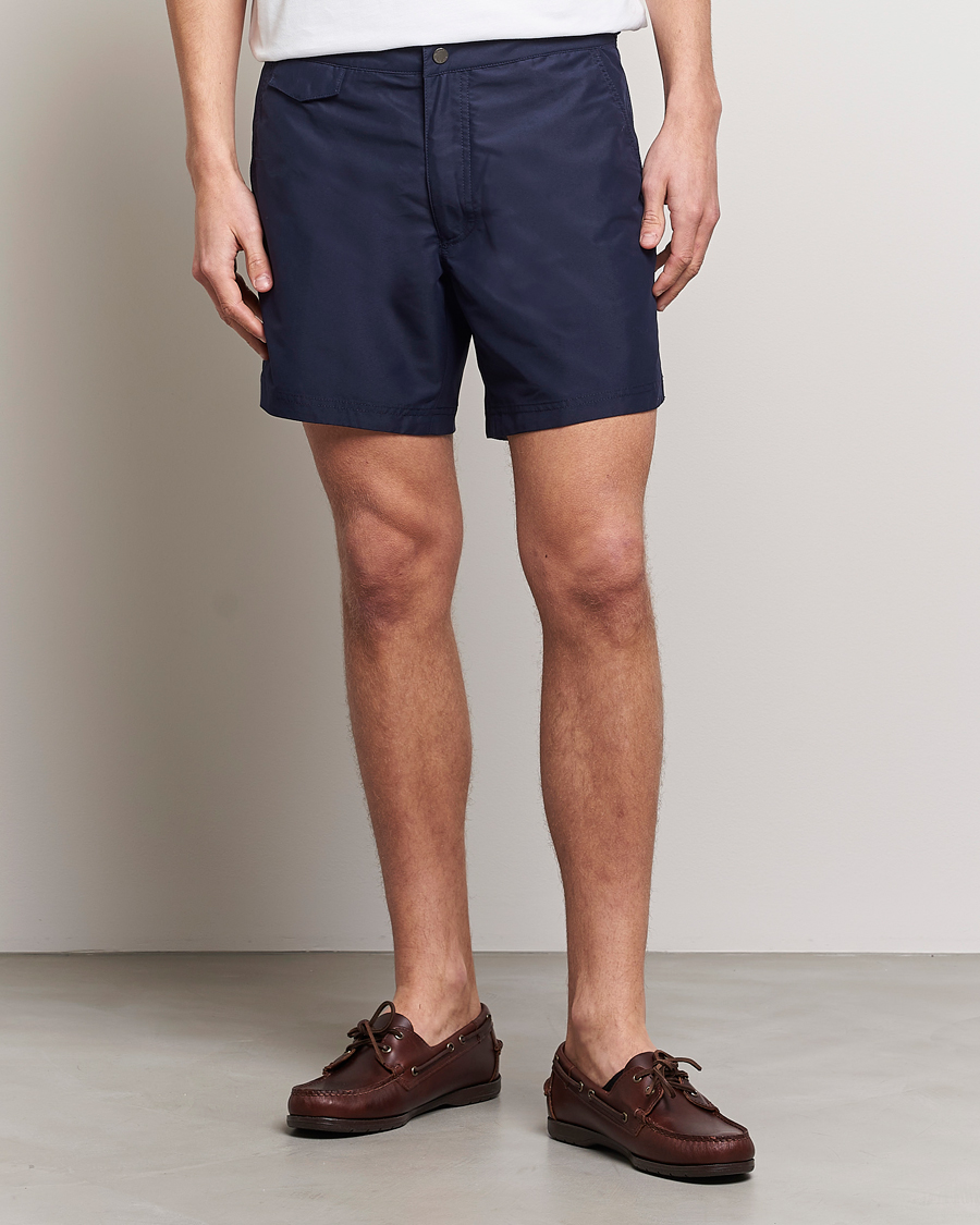 Homme |  | Sunspel | Recycled Seaqual Tailored Swim Shorts Navy