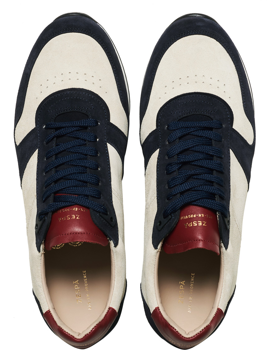 Homme | Zespà ZSP6 Suede Runner Sneakers Off White/Cerise | Zespà | ZSP6 Suede Runner Sneakers Off White/Cerise