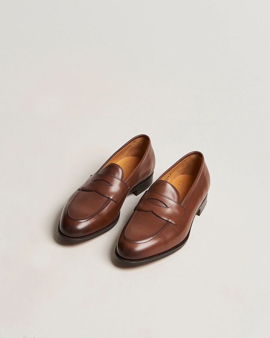 Homme | Chaussures | Edward Green | Piccadilly Penny Loafer Dark Oak Antique