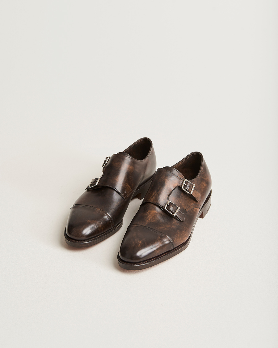 Homme | Chaussures Faites Main | John Lobb | William Double Monkstrap Dark Brown Calf