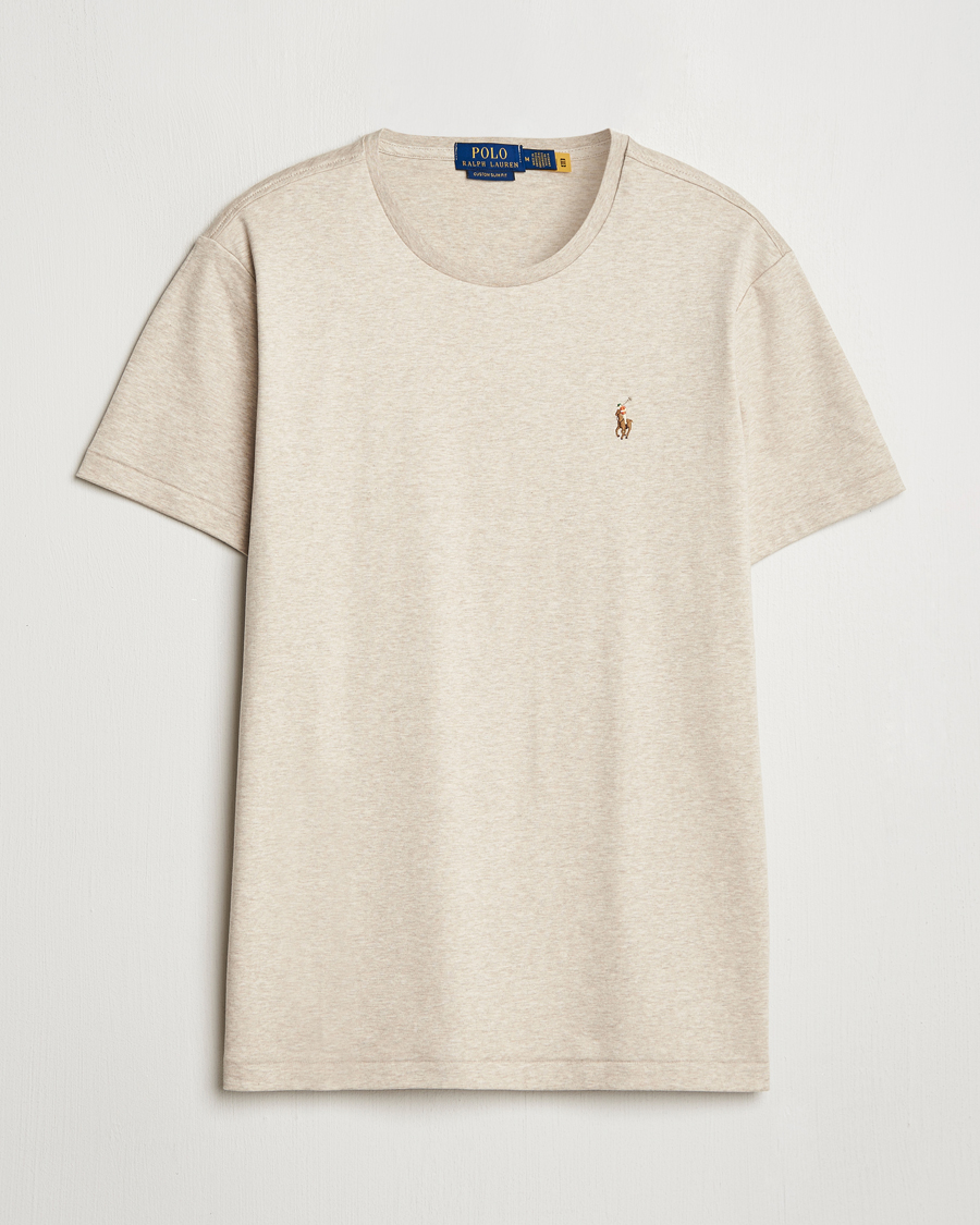Homme | T-shirts | Polo Ralph Lauren | Luxury Pima Cotton Crew Neck T-Shirt Dune Heather