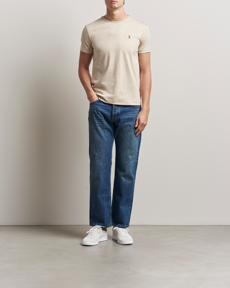 Homme | T-shirts | Polo Ralph Lauren | Luxury Pima Cotton Crew Neck T-Shirt Dune Heather