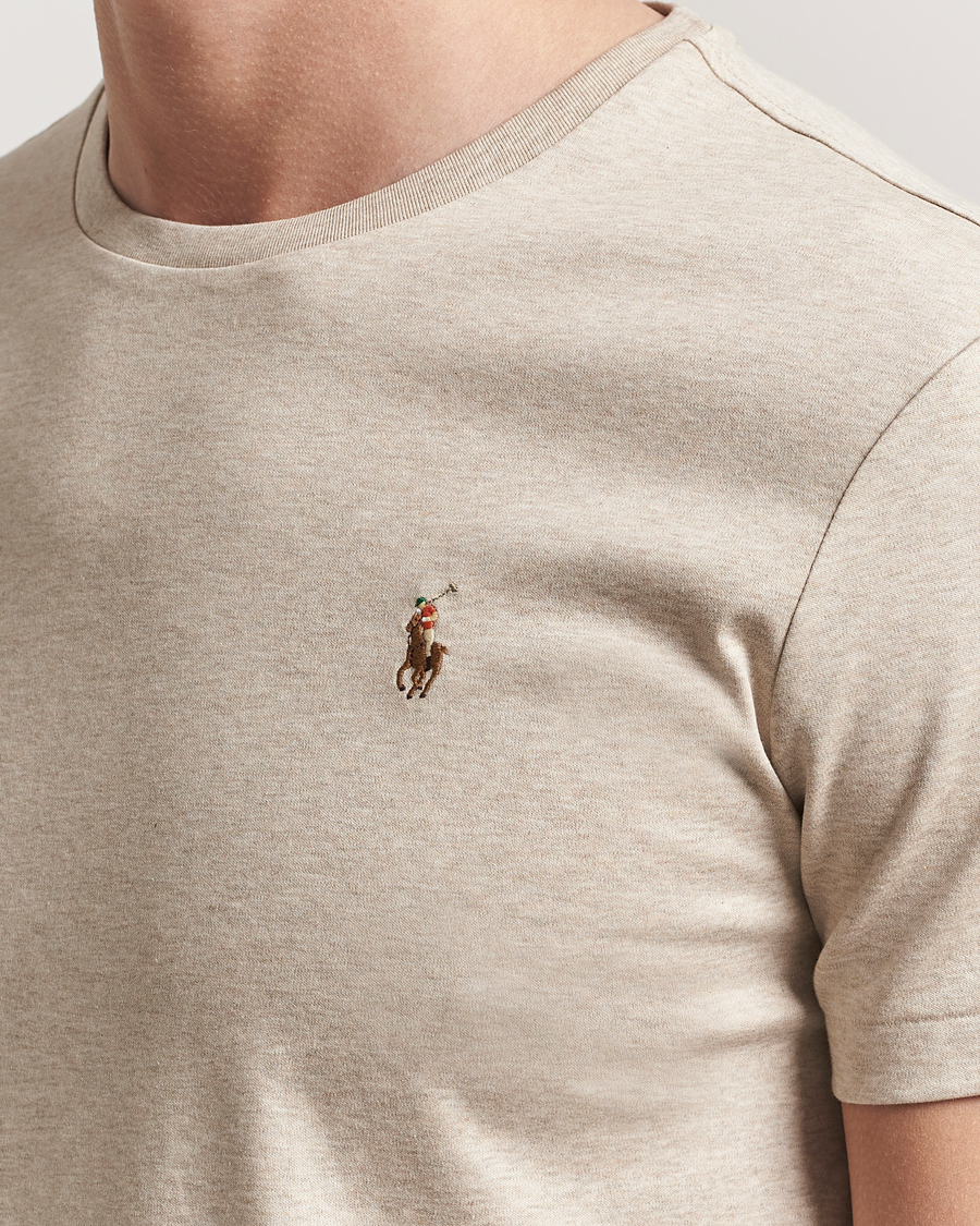 Homme | T-shirts | Polo Ralph Lauren | Luxury Pima Cotton Crew Neck T-Shirt Dune Heather