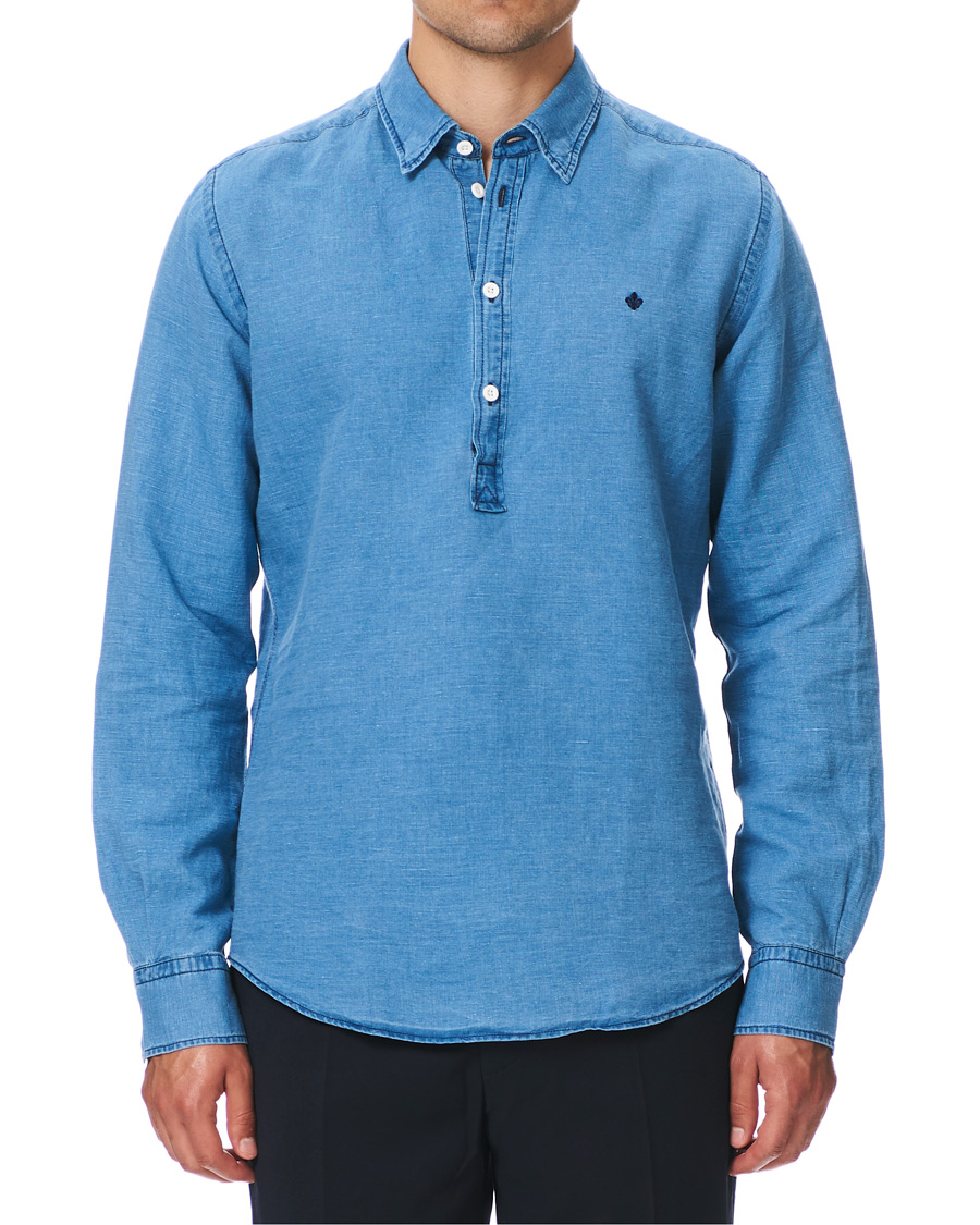 Homme | Chemises | Morris | Harold Denim Button Under Popover Shirt Blue