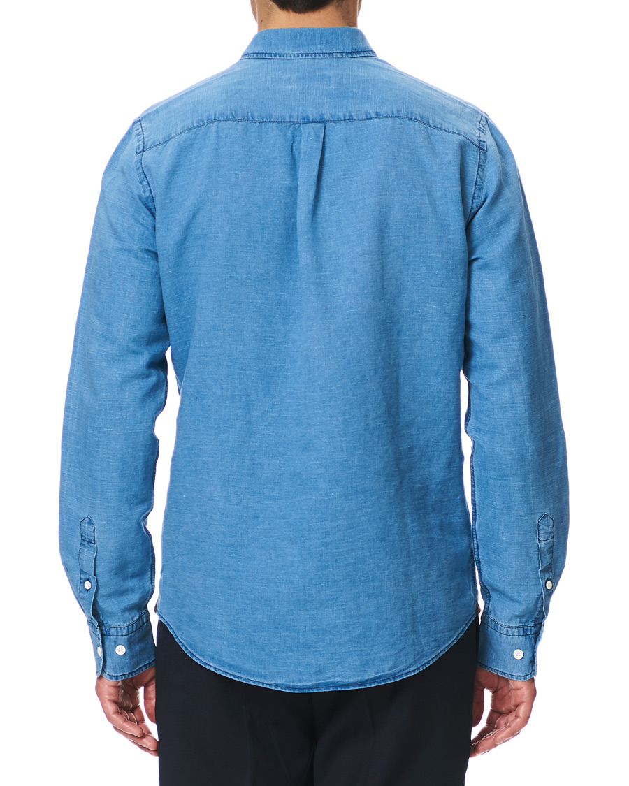 Homme | Chemises | Morris | Harold Denim Button Under Popover Shirt Blue