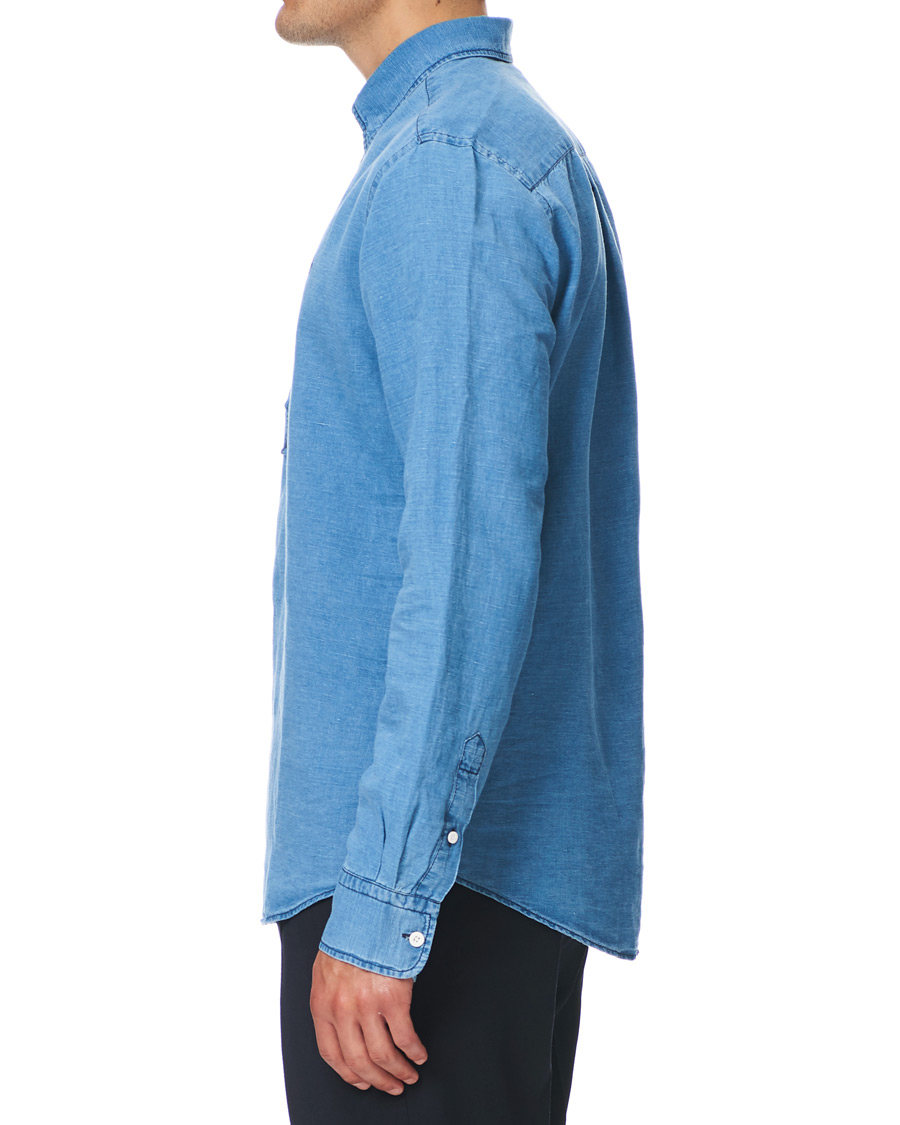 Homme | Chemises | Morris | Harold Denim Button Under Popover Shirt Blue