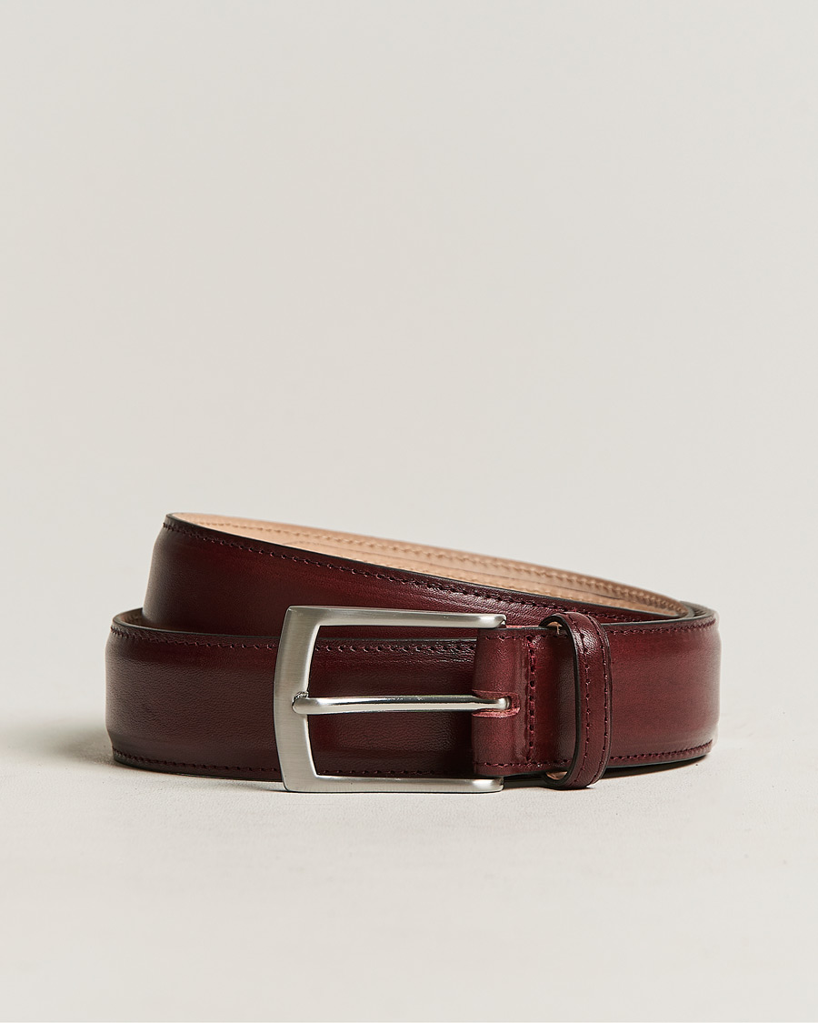 Homme | Loake 1880 Henry Leather Belt 3,3 cm Burgundy | Loake 1880 | Henry Leather Belt 3,3 cm Burgundy