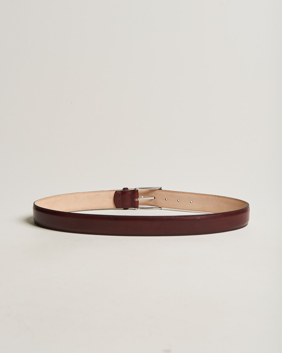 Homme | Loake 1880 Henry Leather Belt 3,3 cm Burgundy | Loake 1880 | Henry Leather Belt 3,3 cm Burgundy