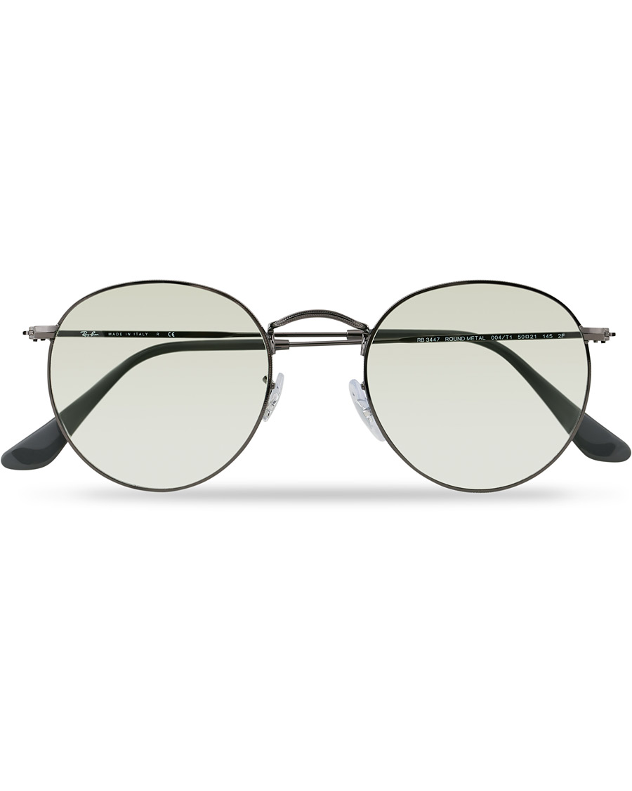 Homme | Ray-Ban 0RB3447 Round Metal Sunglasses Gunmetal/Light Green | Ray-Ban | 0RB3447 Round Metal Sunglasses Gunmetal/Light Green