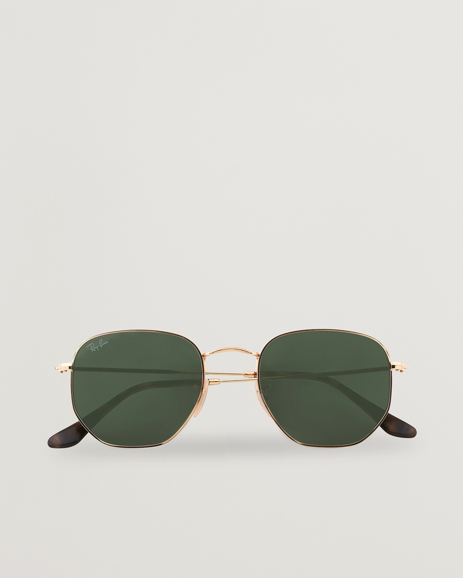 Homme | Lunettes De Soleil | Ray-Ban | 0RB3548N Hexagonal Sunglasses Gold/Green