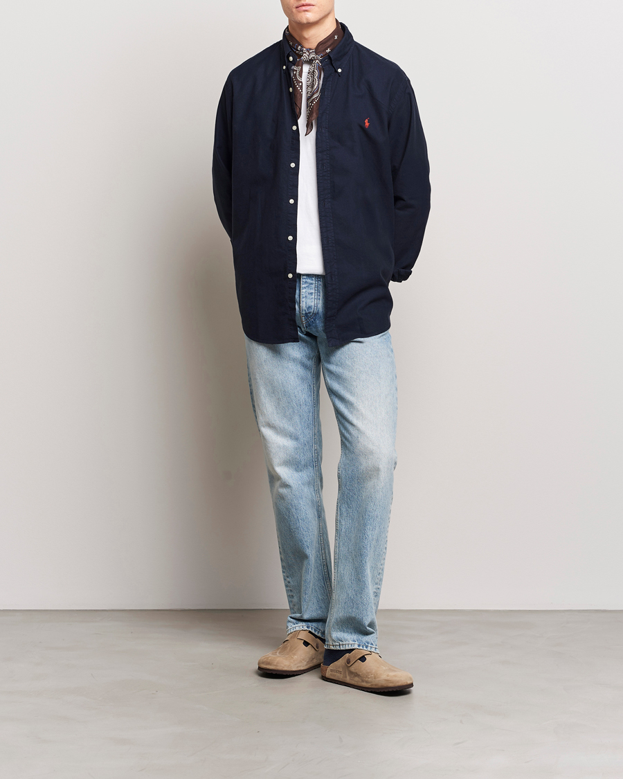 Homme | Chemises | Polo Ralph Lauren | Custom Fit Garment Dyed Oxford Shirt Navy
